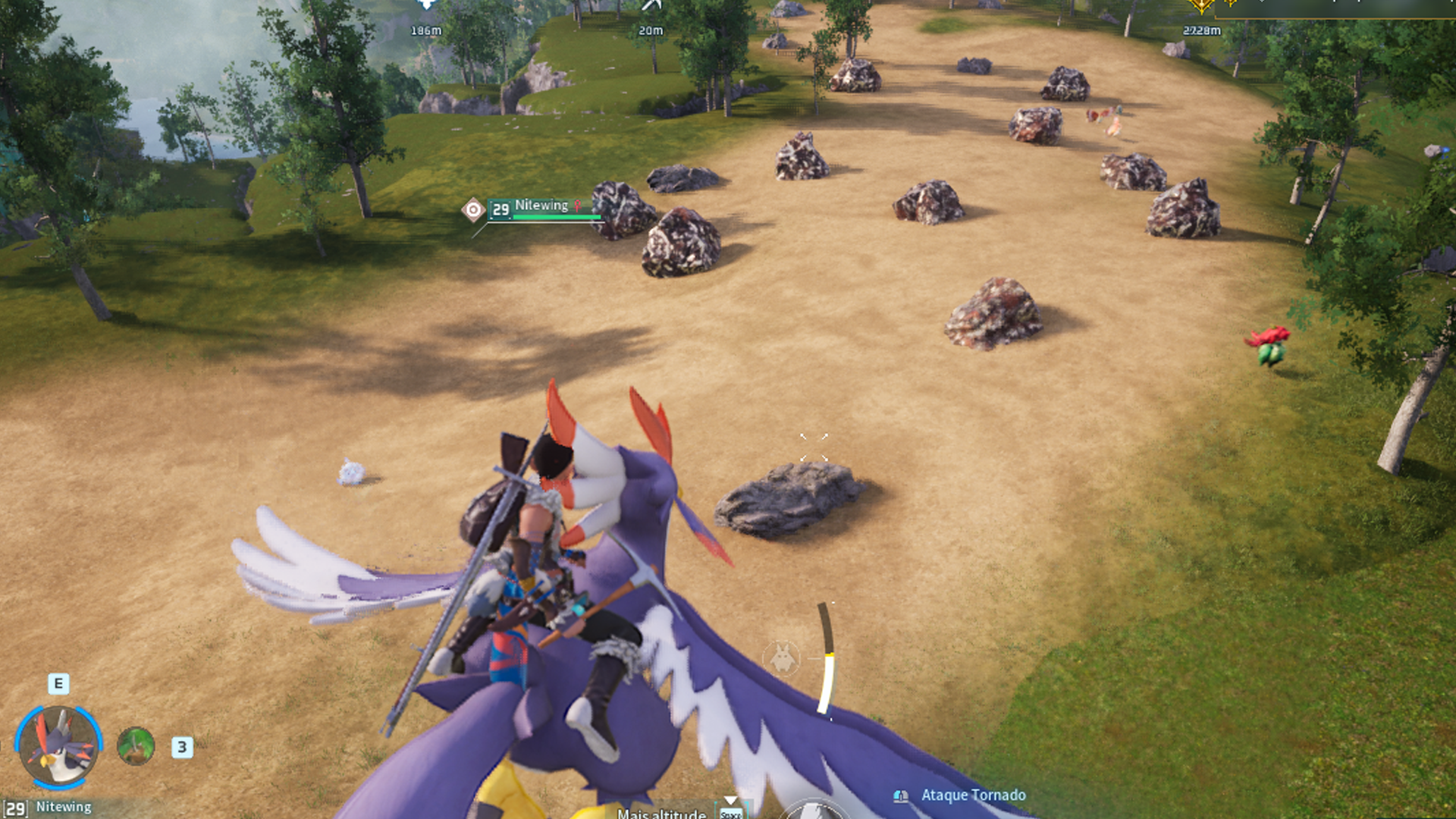 Área com 12 pedras de metal para montar base de farm no Palworld