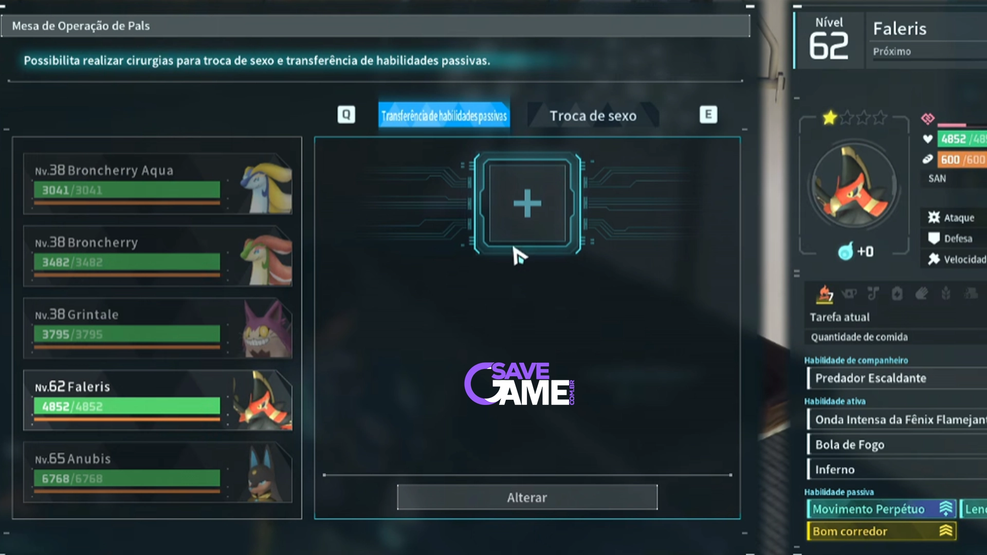 Como mudar o sexo de um Pal no Palworld